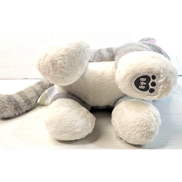 Build-A-Bear Workshop Plush Cat Gray & White Two-Tone Eyes Stuffed Animal 12" - Picture 7 of 9